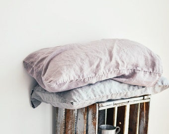 Set of 2 / 20"x26" (50x65 cm) STANDARD / Set of 2 washed linen pillowcases / 25 colors