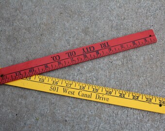 VINTAGE wooden folding ruler
