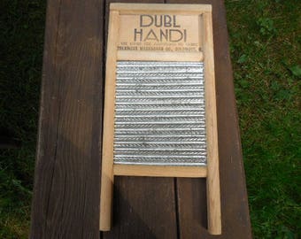 Vintage 1920s to 1940s Dubl Handi Columbus Washboard Co.Ohio Wood Metal Retro Lingerie, Handkerchiefs Laundry Room Decor Wall Hanging Retro