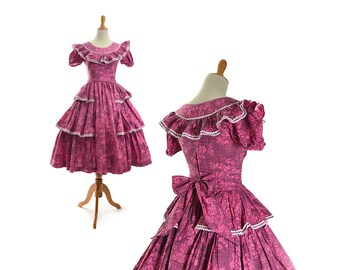 1950s dress, 50s dress, pink dress, patio dress, rockabilly dress, small dress, xs dress, vintage clothing, vintage dress, floral dress