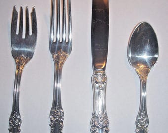 BURGUNDY 4Pc Place Setting -Sterling, 1949-by Reed & Barton
