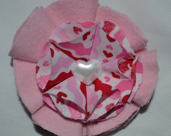 pink and red hearts hair clip