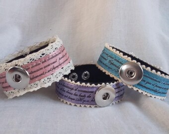 lace blue snap 1 bracelet