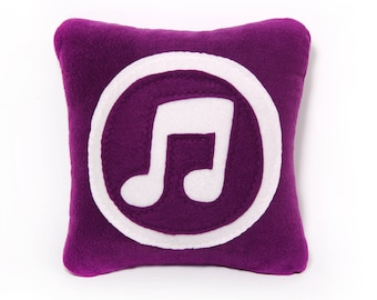 12 x 12 itunes Pillow - handmade pillow - decorative pillow - geekery pillow