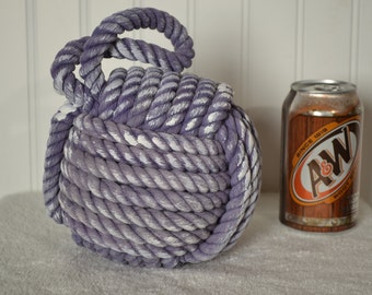 Nautical Decor Monkey's Fist Knot Door Stop in Purple
