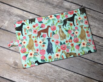 Greyhound floral pouch