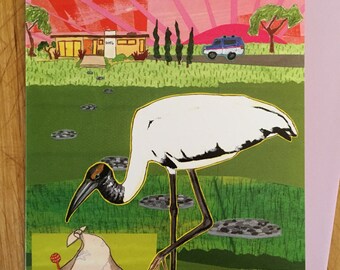 Stork New baby Card