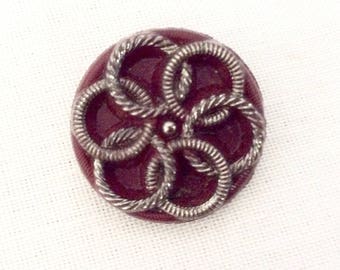 Art Deco Button, Antique Glass Buttons, Vintage Buttons, Czech Glass Buttons, Glass Button, Red Glass Buttons, Button Vintage, Buttons Glass