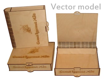 Small box drawing, laser cut vector model, vector template for laser cutting, cnc file, instant download