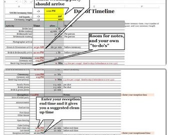 wedding time line etsy nz