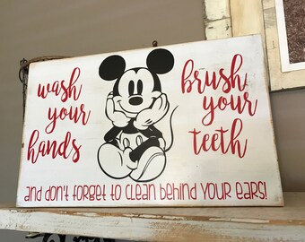 Mickey Mouse Bathroom Sign