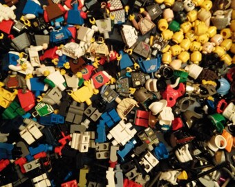 Bulk Lego Lot of 100 + Mini Figure Parts and Accessories, Creates 25 Mini Figures