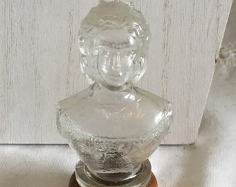 Rare 1950's House of Lowell Queen Bust Lotion Bottle