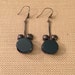 SALE! Mid Century Modern Green Glass and Silver Hanging Drop Earrings, Vintage Mondernist Silver Earrings, Abstract Modern Design Earrings