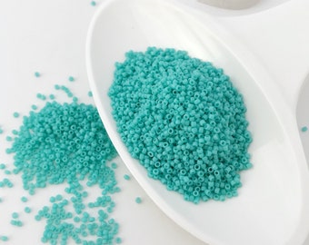 Opaque Turquoise Round Seed Beads TOHO TR-15-55 size 15/0 Pack 5 grams Glass Beads for bead weaving, jewelry making