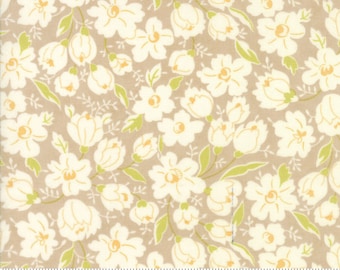 SALE - Coney Island - Buttercups in Boardwalk Tan: sku 20285-18 cotton quilting fabric by Fig Tree and Co. for Moda Fabrics - 1 yard