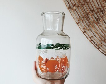 Vintage Fruit & Leaf Printed Juice Carafe | Water Pitcher