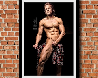 Jamie Fraser "Under the Kilt" Digital Painting Print, Outlander
