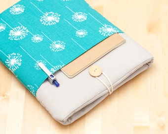 iPad Pro 10.5 case / iPad Pro 9.7 sleeve / iPad cover / iPad air 2 sleeve padded - blue dandelion with pockets -
