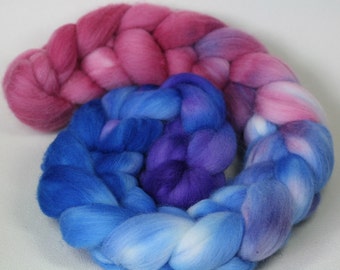 Shellseekers - hand dyed Organic Polwarth wool combed top - 4 oz