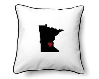 Minnesota Pillow - Minnesota Gift - Minnesota Map - MN State Map