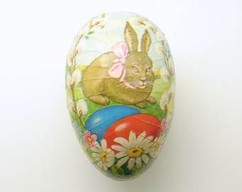 Vintage Easter Egg Paper Mache Candy Container Easter Decoration Western Germany