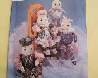 Simplicity 7311 Crafts Sewing Pattern Stuffed Egghead Dolls and Clothes by Faith Van Zanten