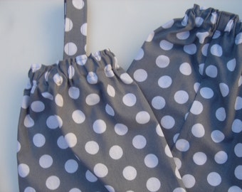 Plastic Grocery Bag Holder Gray and White Dots