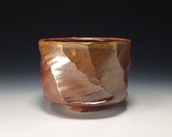 Chawan Matcha cone 10 茶碗 Carbon Trap Shino on Stoneware Wabi Sabi