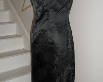 stunning black silk ? asian dress black on black design smalls