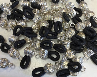 Eyeglass Chain Ends,Loop for Eyeglass Lanyard, Adjustable Eyeglass Holder Finding, Eyeglass Grips, Black Rubber Ends for Eyeglass Chains