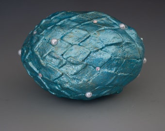 Turquoise Dragon Egg Gourd Art