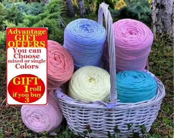 T shirt Yarn, 1 roll, 450 grams, 100 meters yarn, Recyled Fabryc yarn, home textile yarn, crochet yarn, basket yarn, fabric yarn, bag yarn