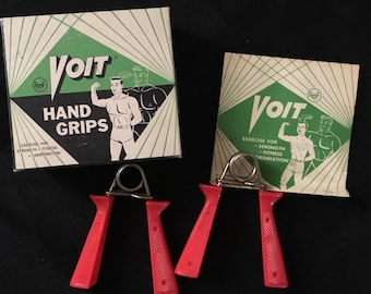 Vintage Lot AMF Voit Hand Grips NOS Box Manual Red
