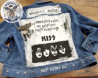 Kiss Rock N Roll Denim Jean Jacket size Medium