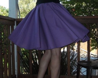 Purple Circle Skirt Custom Made Any Size Womens dance skirt Cotton Full Skirt