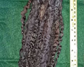 Black Wensleydale Locks Undyed, washed & separated - 10g (0.35oz)