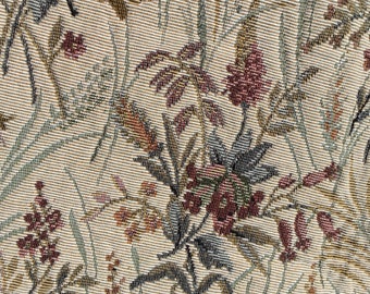 Vintage upholstery pattern fabric remnant, Brown, grey offcut, 39 x 31 plus a little extra