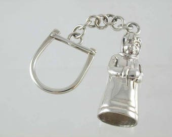 Sterling silver monk keyring 34.7 grams
