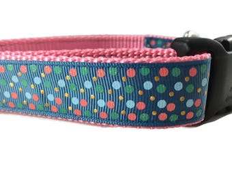 Dog Collar, Carolina Blue, 1 inch wide, adjustable, quick release, metal buckle, chain, martingale, hybrid, nylon