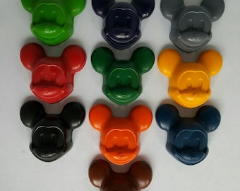 Mickey Mouse Crayons - Set Of 10 - Kids Birthday - Party Gifts - Goody Bags - Coloring - Party Favors - Kids Colouring