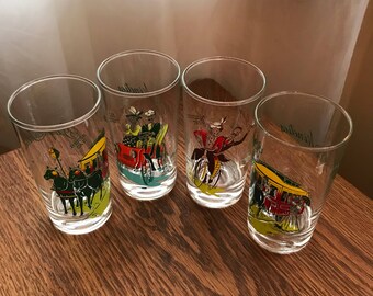 Vintage Anchor Hocking Gay Nineties Drinking Glasses