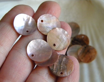Destash bead lot pink dyed shell disks - jewelry supply