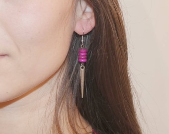 "Purple Spear" earrings