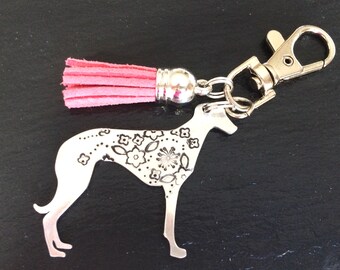 Greyhound/Lurcher/Whippet/Italian Greyhound bag charm - Whippet keyring - Lurcher keychain- Whippet gift - Lurcher keyring- Dog keyring,