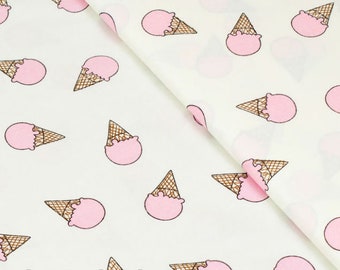 Ice cream horn, pink horn Cotton fabric,half meter width1.6 meters,bedding fabric,quilting cotton,patchwork fabric-0.5 / meter