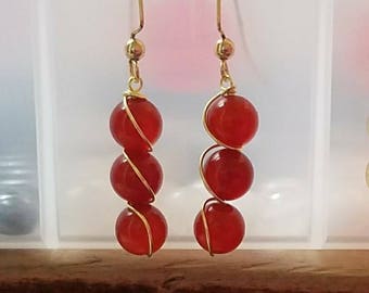 Carnelion healing stone earrings