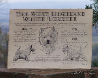 Antique styled dog standard - West Highland White Terrier