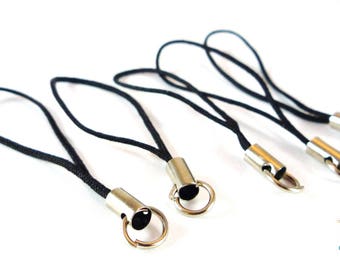 20 straps tie-phone or bag, black (div42)