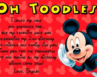 SALE Mickey Mouse Thank you card